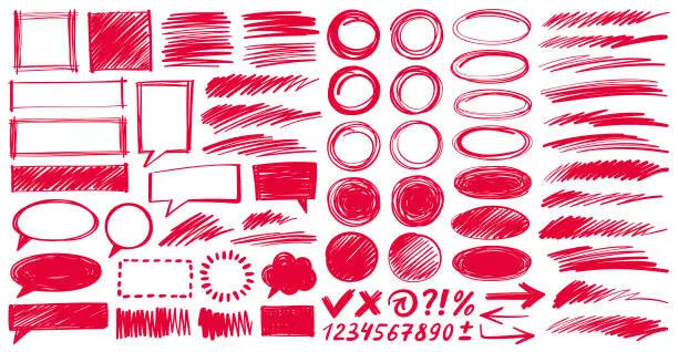 Vector illustration of Hand drawn design elements