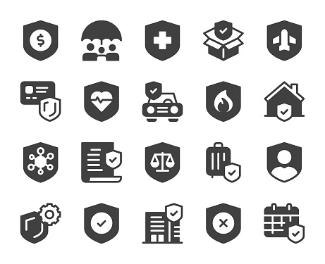 Insurance Icons Vector EPS File.