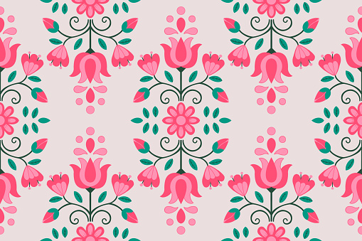 Flower garden, plants, botanical, design for fashion, fabric, wallpaper and print all on the green background color, mint, cute pattern in small flowers, small colorful flowers