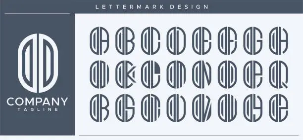 Vector illustration of Abstract tube letter O logo design. Modern line capsule OO O letter logo vector template.