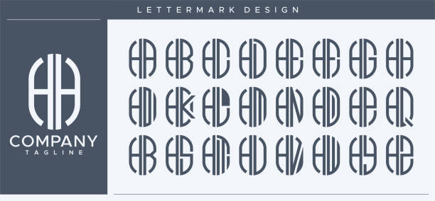 Abstract tube letter H logo design. Modern line capsule HH H letter logo vector template. Abstract tube letter H logo design. Modern line capsule HH H letter logo vector template. hm logo stock illustrations
