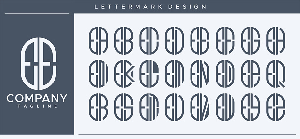 Abstract tube letter E logo design. Modern line capsule EE E letter logo vector template.