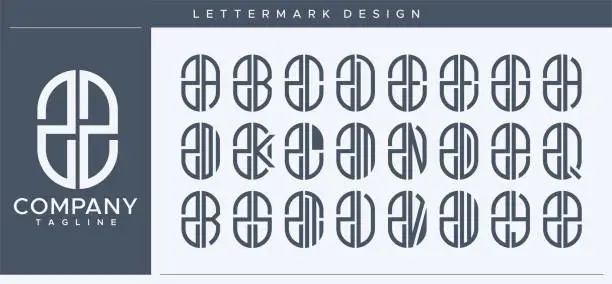 Vector illustration of Abstract tube letter Z logo design. Modern line capsule ZZ Z letter logo vector template.