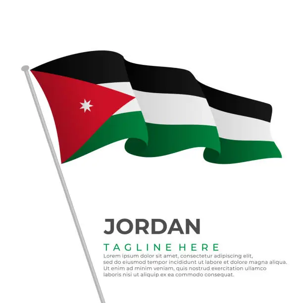 Vector illustration of Template vector Jordan flag modern design