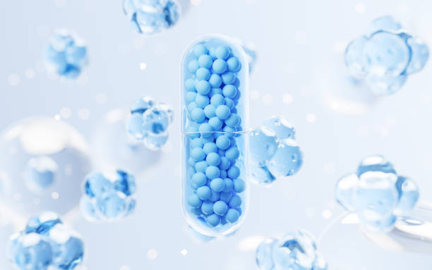 istock Medical capsule with biomedical concept, 3d rendering. 1464361865