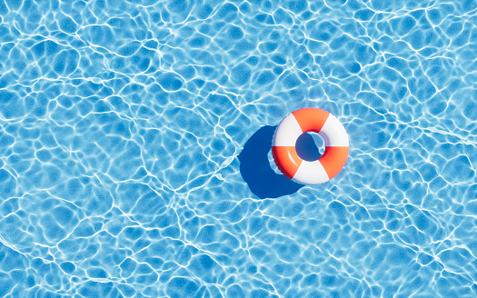 Inflatable swimming ring, summer and swimming themes, 3d rendering. Digital drawing.