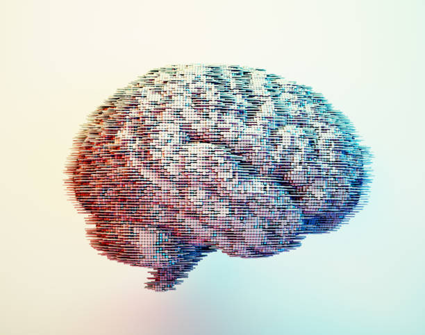 Abstract  brain network connections. Brainstorming and self development concept. Abstract artificial intelligence. stock photo