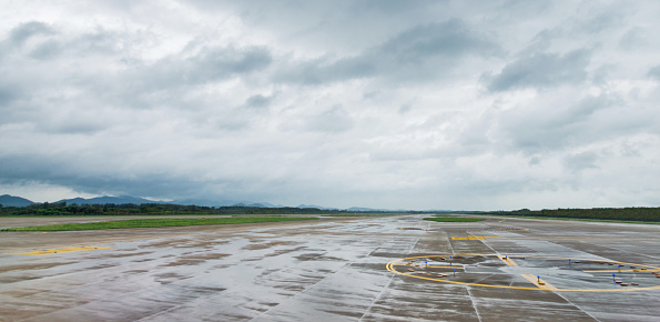 Airport runway before the storm.