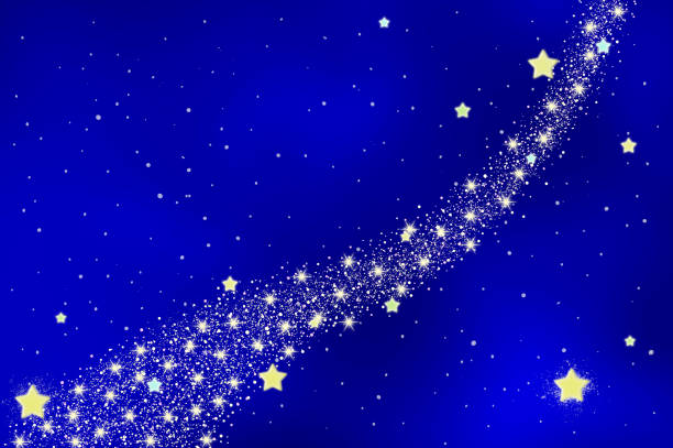 istock Milky Way and the stars in the night sky background illustration 1464366725
