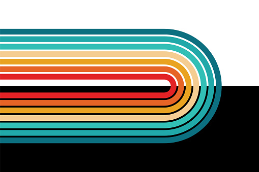 70s Rinbow Retro Rainbow Abstract Background Vintage 70s Rain Bow Arch Vector ...