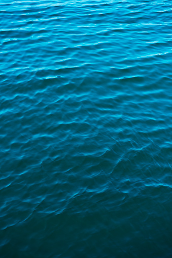 High angle view of water surface texture background of the deep sea.