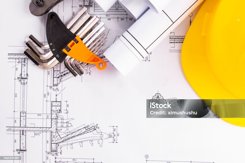 Building/tools Drawinhs Engineering Drawings And Tools Stock Photo - Download Image Now ...