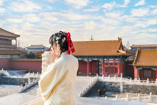 Woman in Hanfu in the Forbidden City