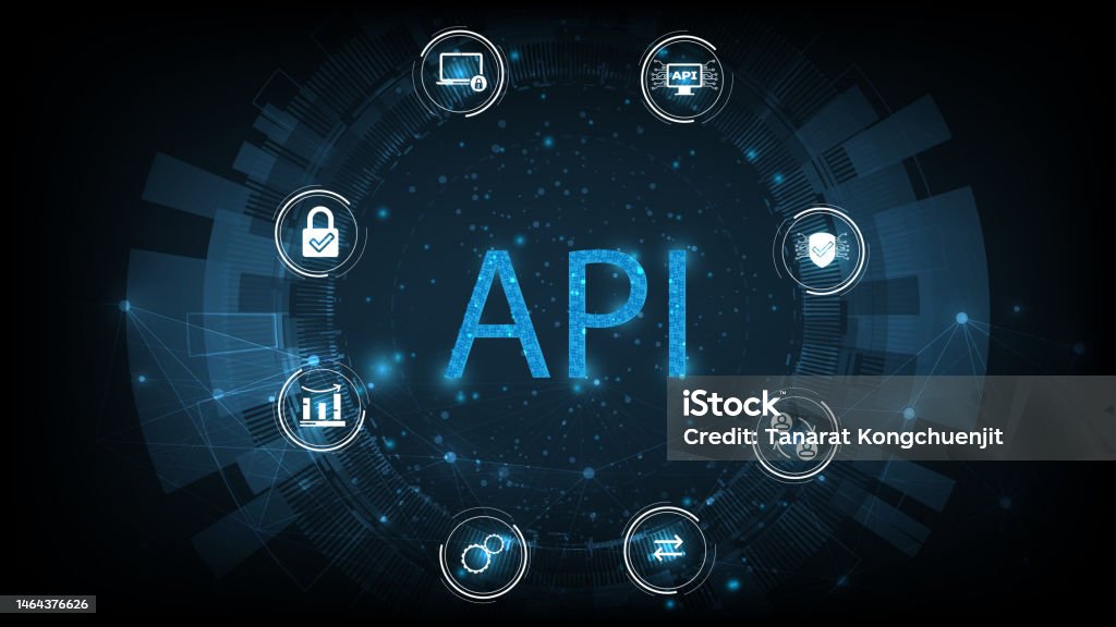 Application System Background Application Programming Interface On Blue Background Software ...