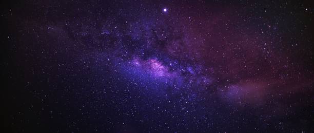 istock Landscape with Milky way galaxy. Night sky with stars. 1464376757