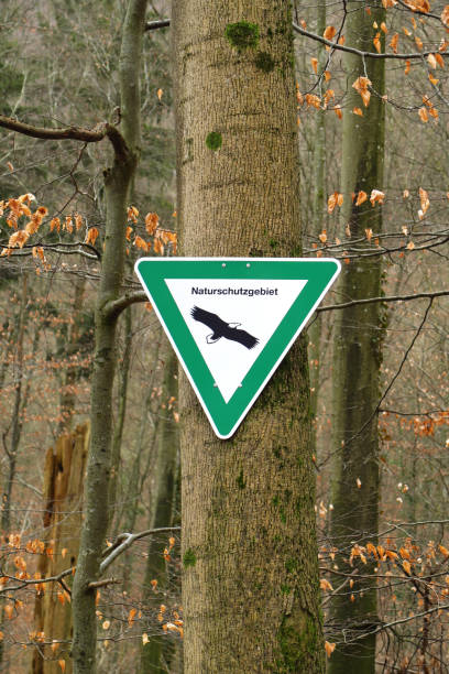 Nature reserve sign in germany text translation \
