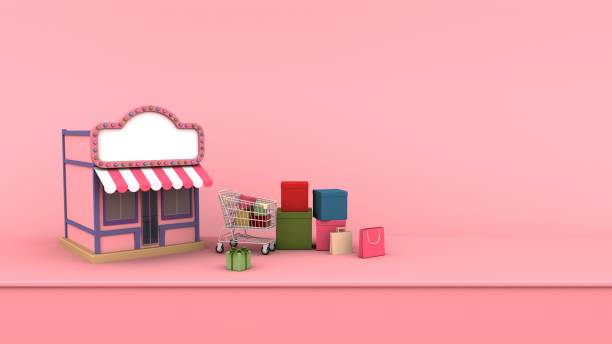 istock online mobile shopping store concept. 3d rendering 1464378994