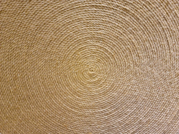 circular abstract pattern wall in oriental style - woven wood textured place mat imagens e fotografias de stock
