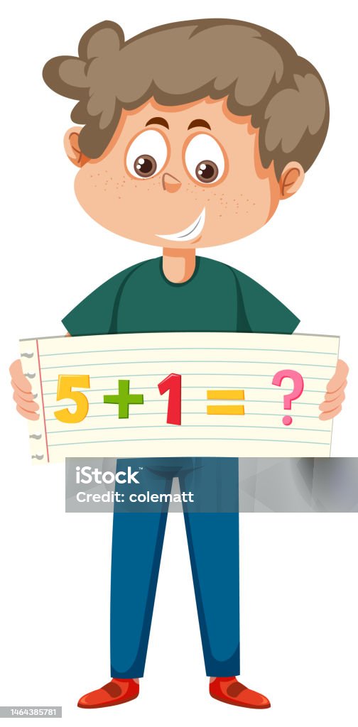 Equation Math Fafe Boy With Math Equation Stock Illustration - Download Image Now - Cute ...