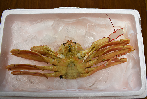 fresh crab in the box for shipping