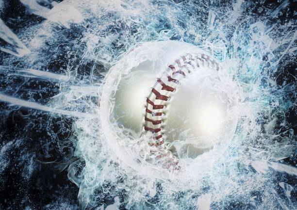3d рендеринг фона бейсбольного мяча с композитным эффектом взрыва и пожара - water fire circle ball стоковые фото и изображения