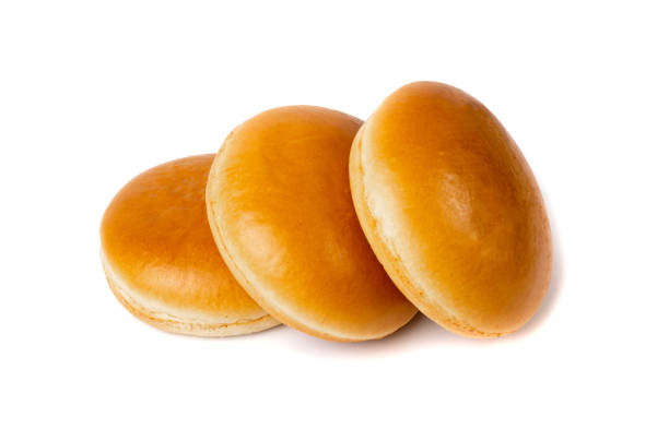 istock Burger Bun Isolated, Hamburger Bread, Empty Whole Burger Bun on White Background 1464387906