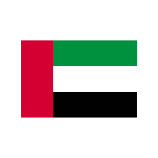 ilustraciones, imágenes clip art, dibujos animados e iconos de stock de bandera de los emiratos árabes unidos. bandera del estado. estilo plano. - united arab emirates flag united arab emirates flag interface icons