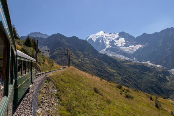 istock Train on Montblanc on a sunny day 1464393332