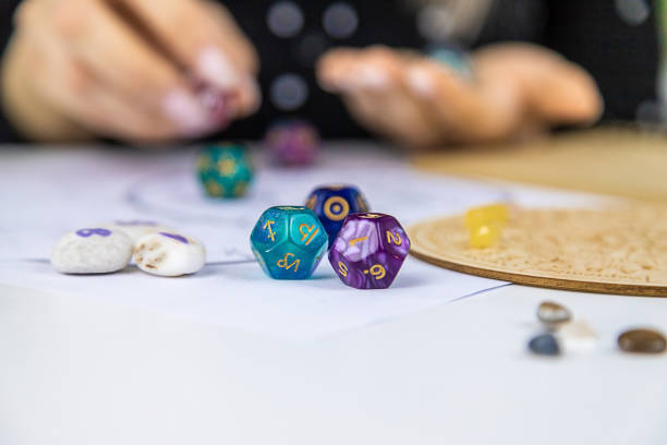 istock Woman numerologist astrologer counts numbers. Selective focus. 1464398482