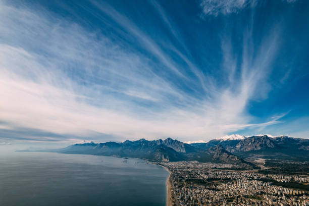 Drone View Konyaalti Beach at Antalya