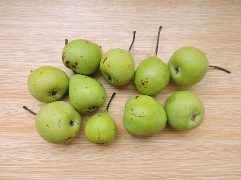 A variety of pear found in India called Nag phal or Babughosa in local language. It is sometimes called as Indian pear. It is sweet in taste and soft.