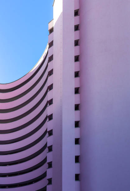 Low angle view of building against clear blue sky