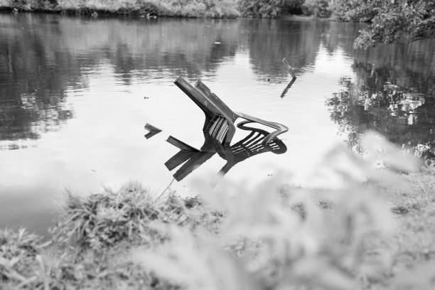 A plastic chair in a lake in Oldenburg
