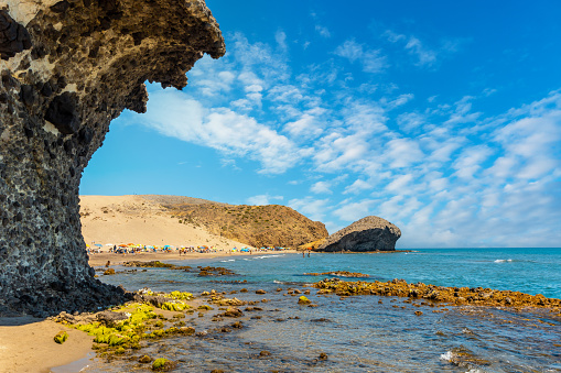 a Summer at Monsul Beach in the Cabo de Gata Natural Park San Jose, Almeria. Spain