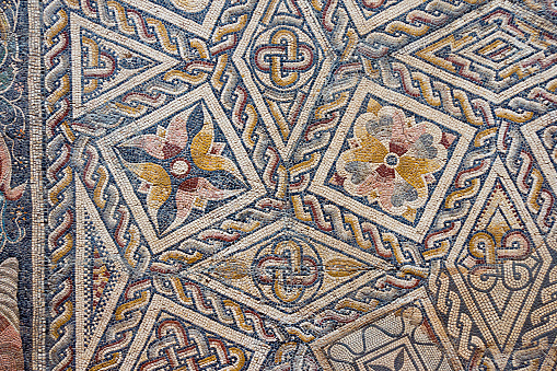 Mosaics in the former Emérita Augusta, present-day Mérida, Badajoz, Extremadura, Spain