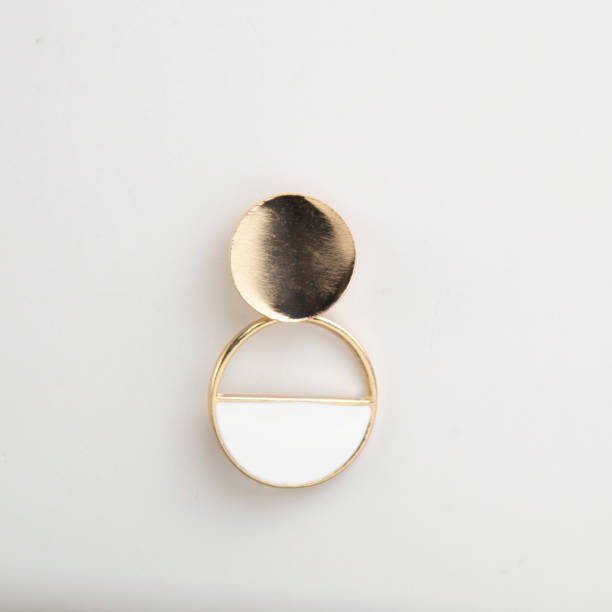 istock Earring with two pieces isolated on a white background 1464415591