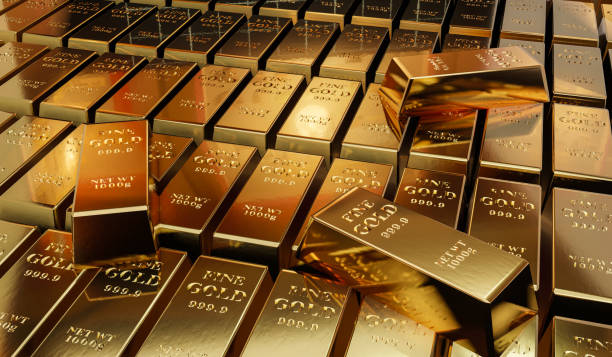 istock Closeup of gold ingots. Gold bars. 1464417498