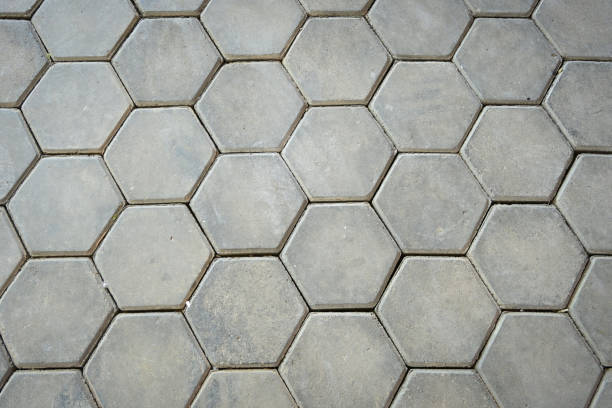 istock gray stone hexagon floor texture background, exterior design construction industry 1464423049