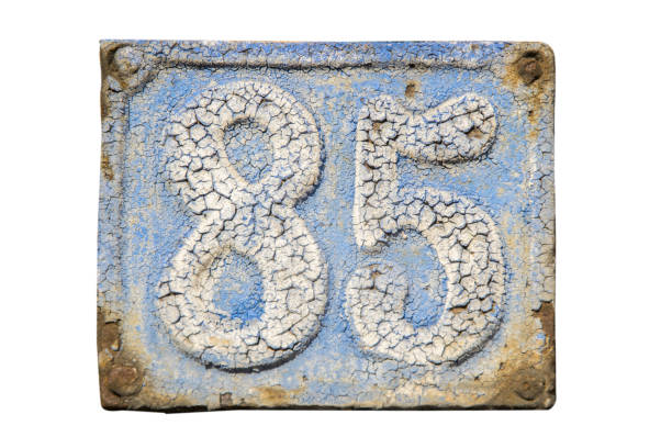 Old retro plate with number 85