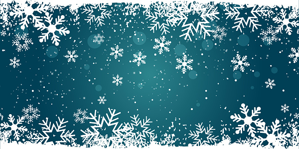 Christmas banner with a snowy design