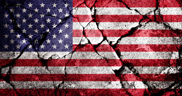 istock Close-up of American flag 1464437902