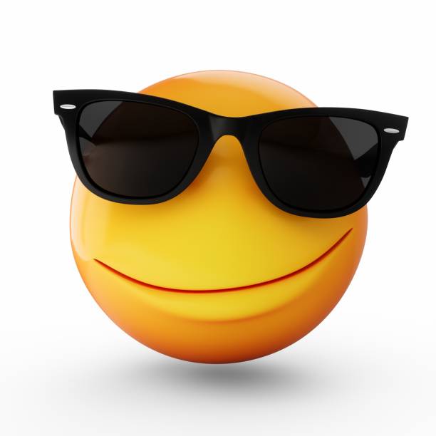 istock 3D Rendering cool emoji with sunglass isolated on white background 1464438642