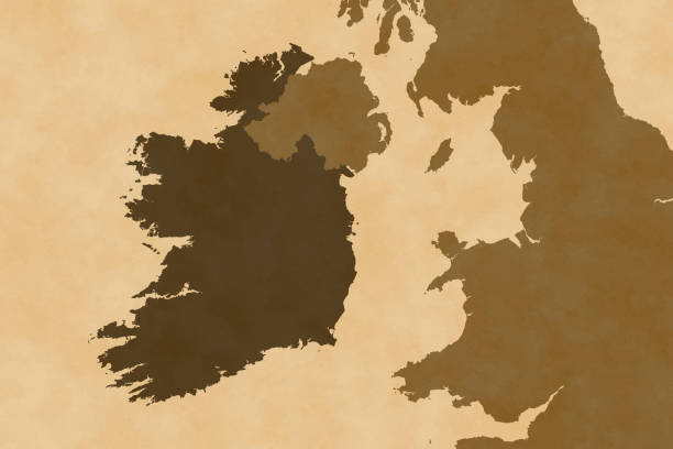 istock Europe map series with Ireland, old paper 1464439400