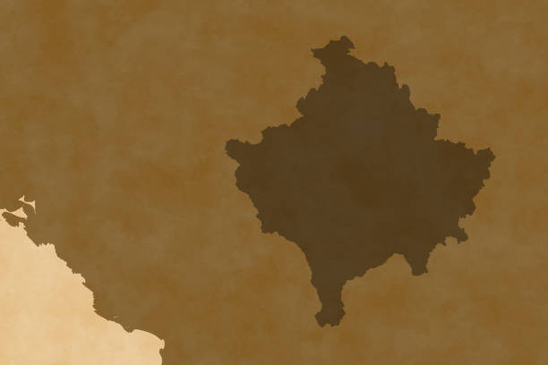 istock Europe map series with Kosovo, old paper 1464439463
