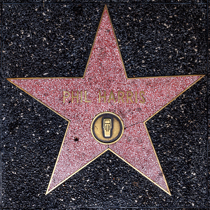 Los Angeles, USA - June 26, 2012: Phil Harris star on Hollywood Walk of Fame  in Hollywood, California. This star is located on Hollywood Blvd. and is one of 2400 celebrity stars.