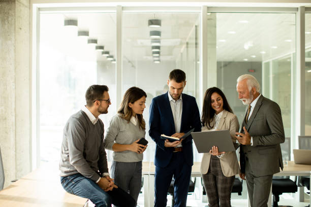 istock Businesspeople working in team in the office 1464444109