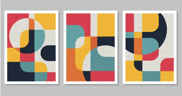 Vector illustration of Vector set of color block abstract banner minimalism geometric textured template background,Design for poster,wall decoration,cover,card