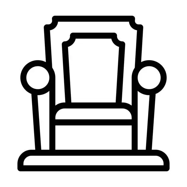 Vector illustration of Throne Thick Line Icon
