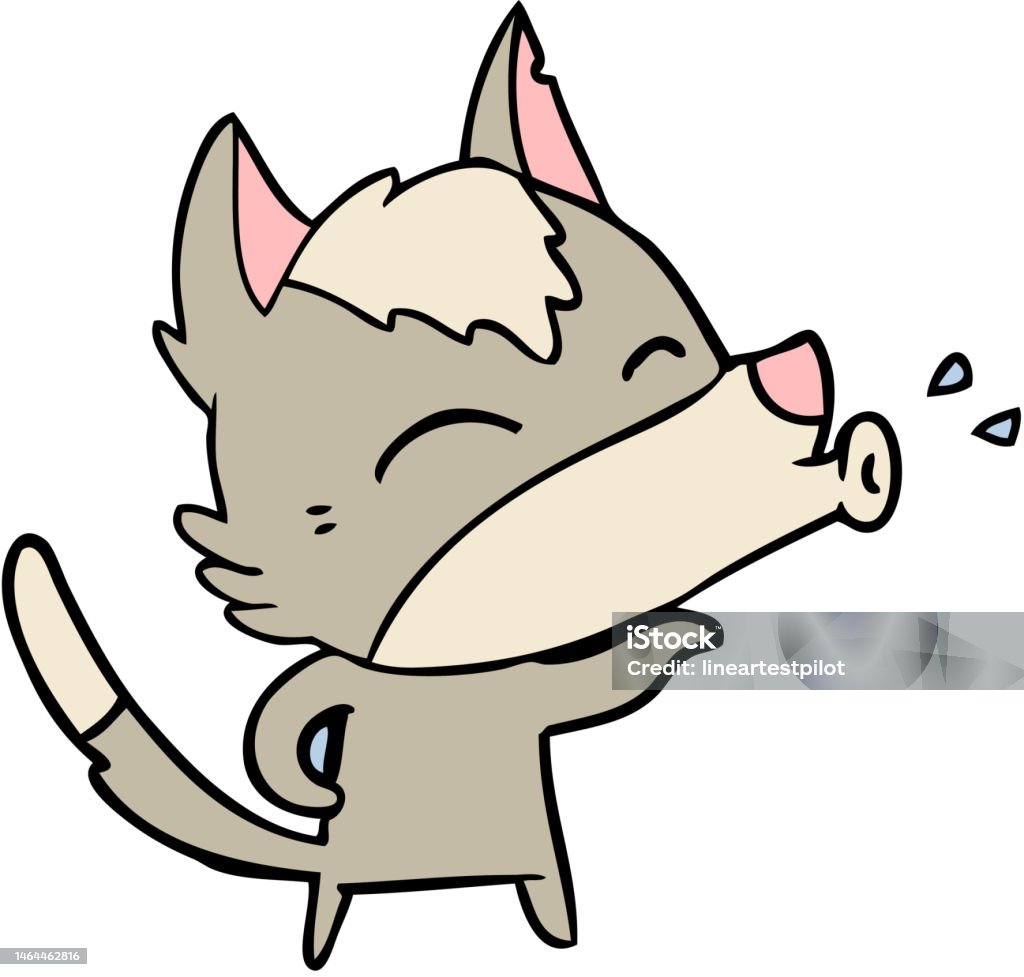 Howling Wolf Cartoon Stock Illustration - Download Image Now - Animal ...