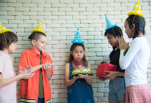 group of students held a birthday party for their classmates.